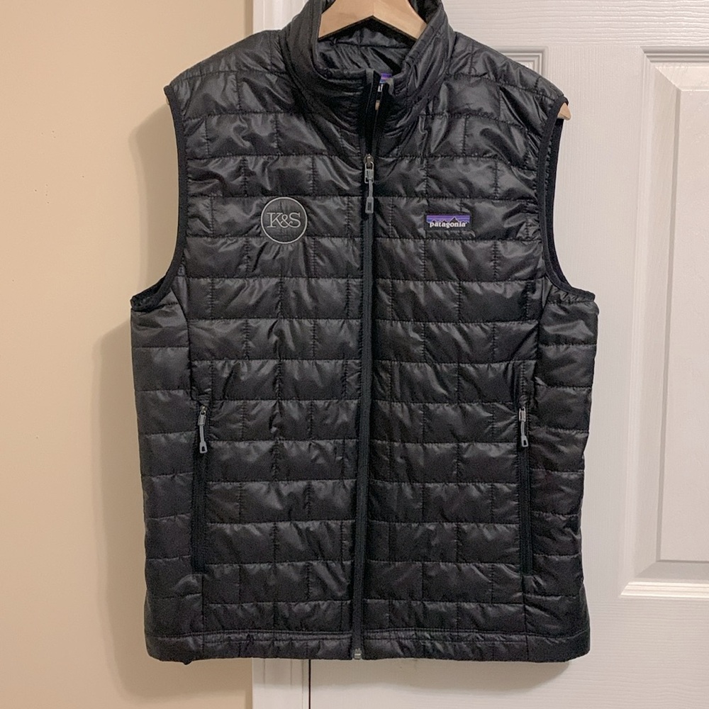 Patagonia Nano Puff Insulated Vest Mens M Black Puffer Jacket Full Zip